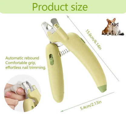 Professional LED and UV Nail Trimmer for Pets with Sharp Blades, Integrated Nail File, Nail Collector, and Ergonomic Non-Slip Handle for Safe Grooming of All Sizes