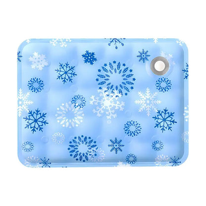 Cotton Cooling Dog Mat - Contemporary Geometric Design with Heart-Snap, Washable Non-Slip Pet Pad for Crate and Floor Use, Ideal for Small to Large Dogs