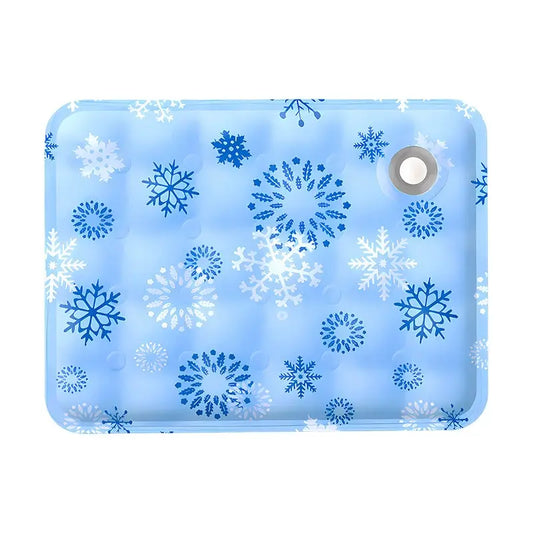 Cotton Cooling Dog Mat - Contemporary Geometric Design with Heart-Snap, Washable Non-Slip Pet Pad for Crate and Floor Use, Ideal for Small to Large Dogs