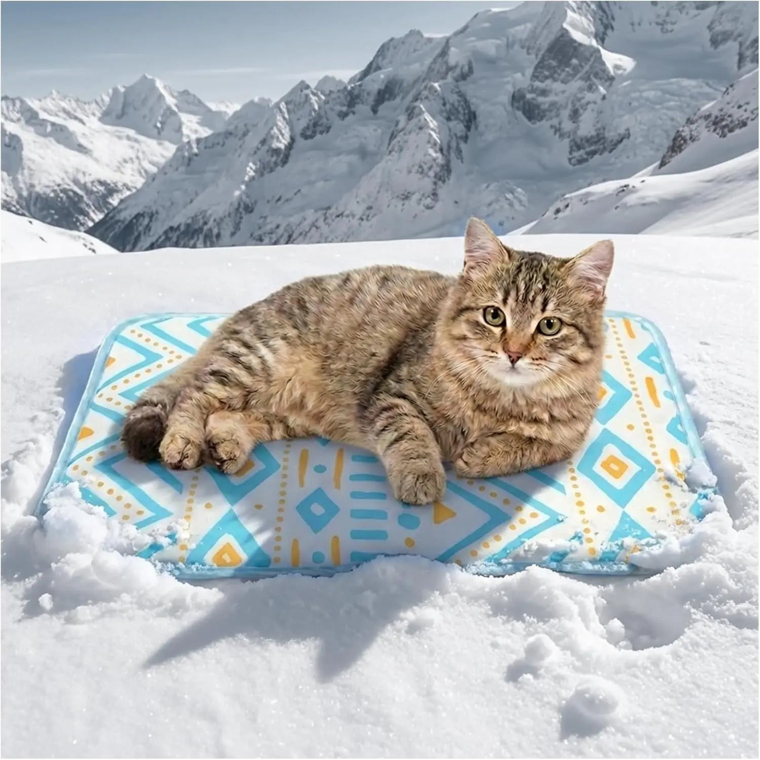 Dog and Cat Cooling Mat - Soft, Breathable Self-Cooling Pad for Pet Beds, 23" x 18" Non-Slip Washable Mat for Indoor and Outdoor Use, Leaf Design