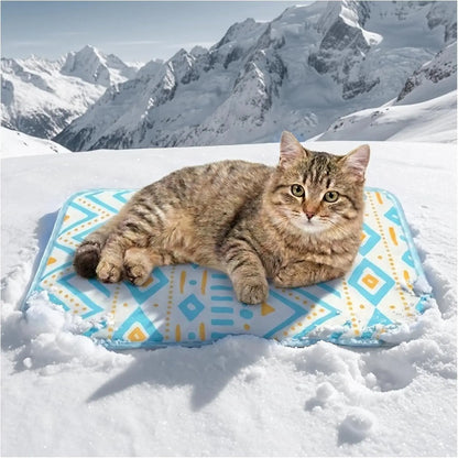 Dog and Cat Cooling Mat - Soft, Breathable Self-Cooling Pad for Pet Beds, 23" x 18" Non-Slip Washable Mat for Indoor and Outdoor Use, Leaf Design