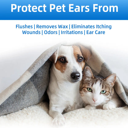 Gentle Pet Ear Cleanser - Odorless Cleaning Solution for Dogs and Cats