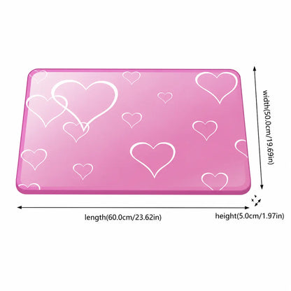 Cotton Cooling Dog Mat - Contemporary Geometric Design with Heart-Snap, Washable Non-Slip Pet Pad for Crate and Floor Use, Ideal for Small to Large Dogs