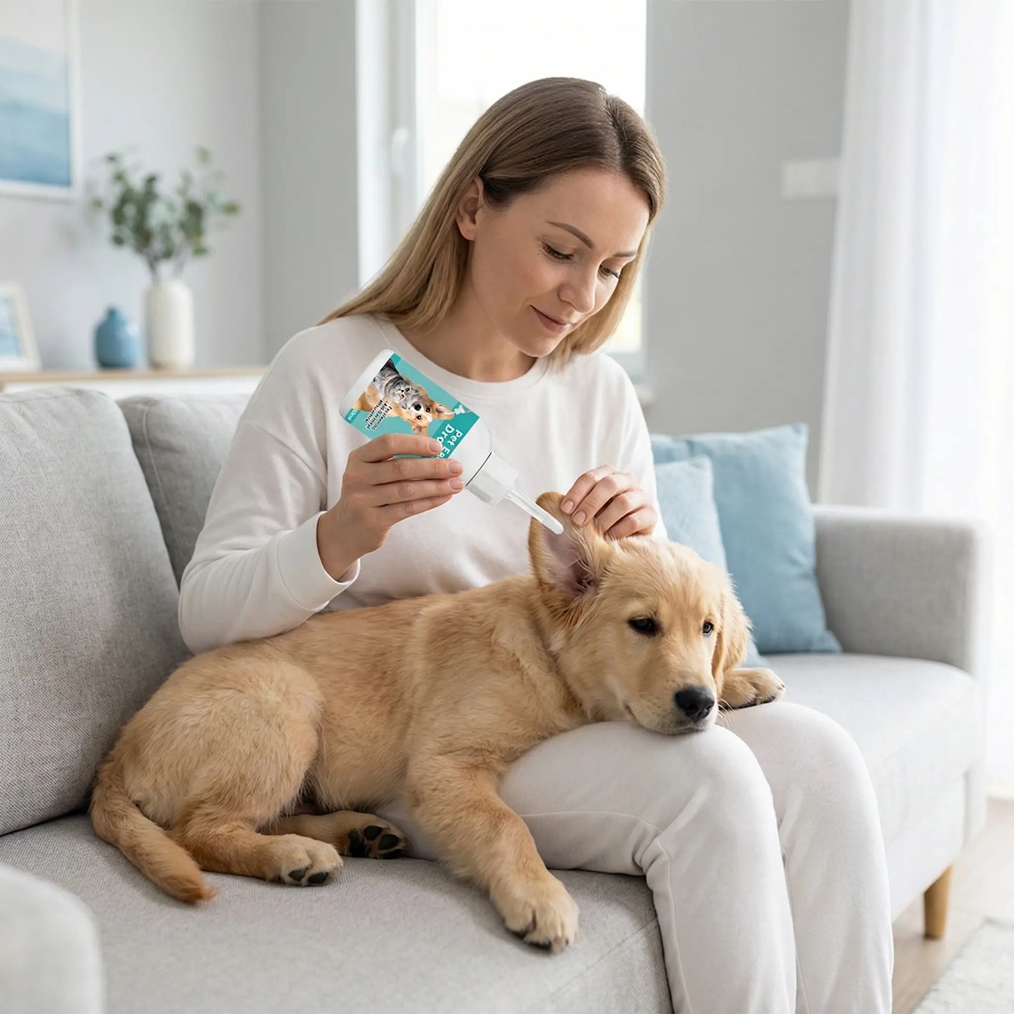 Pet Ear Cleaner Drops for Dogs and Cats - Effective Treatment for Ear Infections and Mites, Optimal Ear Care Solution for Grooming