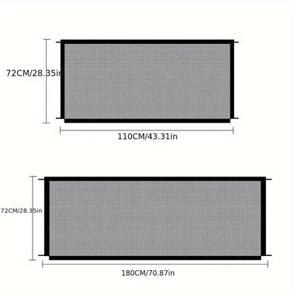Pet Dog Gate Network Fence - Folding Breathable Mesh Enclosure for Stairs, Child Safety Barrier, Portable Pet Playpen, Punch-Free Isolation Net, and Stair Gate