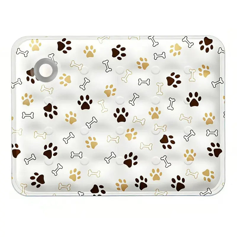 Cotton Cooling Dog Mat - Contemporary Geometric Design with Heart-Snap, Washable Non-Slip Pet Pad for Crate and Floor Use, Ideal for Small to Large Dogs