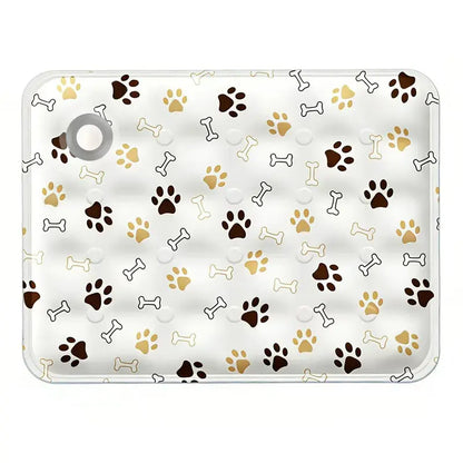 Cotton Cooling Dog Mat - Contemporary Geometric Design with Heart-Snap, Washable Non-Slip Pet Pad for Crate and Floor Use, Ideal for Small to Large Dogs