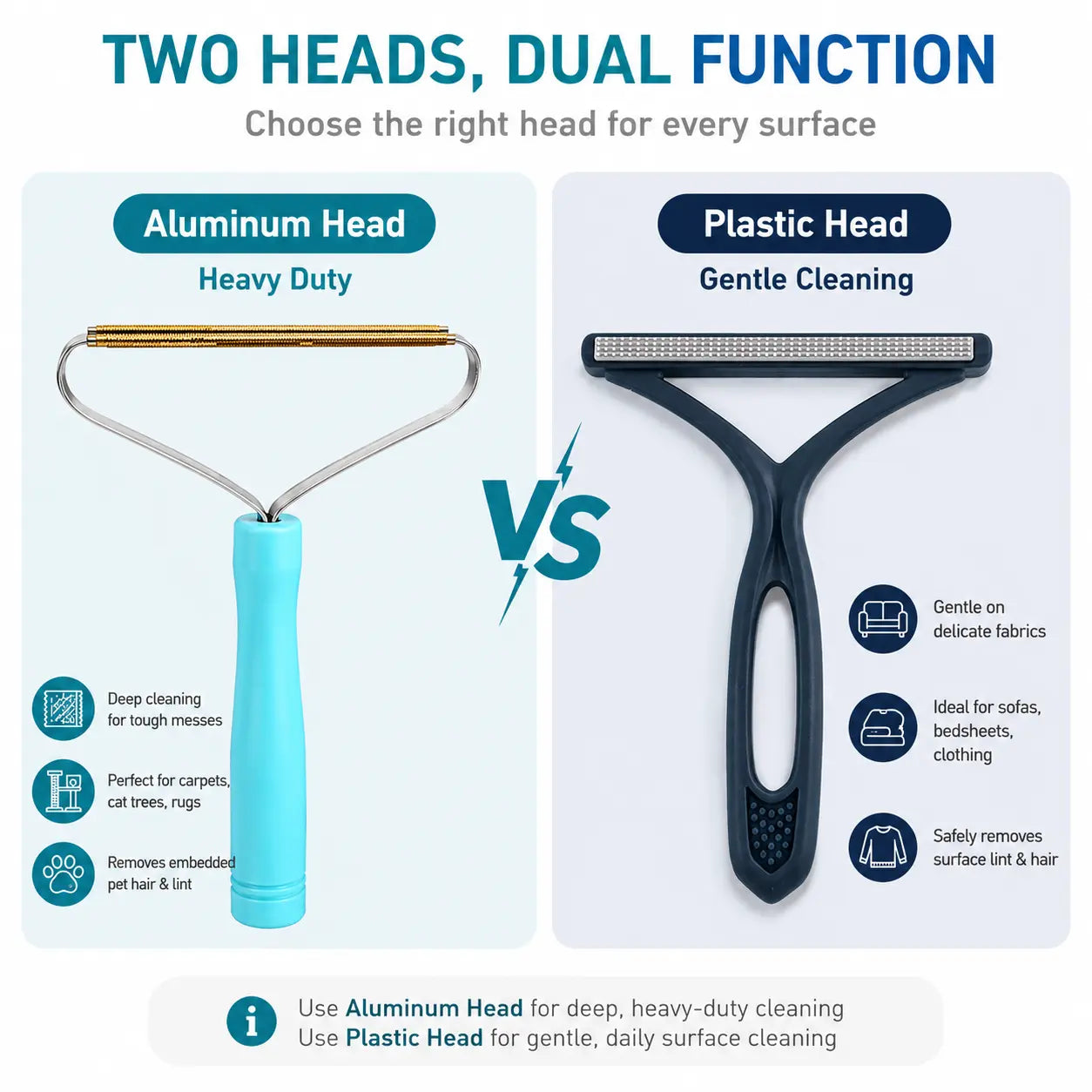 Professional 2-Piece Reusable Pet Hair Removal Set for Carpets, Upholstery, and Pet Bedding