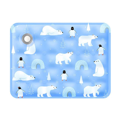 Cotton Cooling Dog Mat - Contemporary Geometric Design with Heart-Snap, Washable Non-Slip Pet Pad for Crate and Floor Use, Ideal for Small to Large Dogs