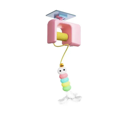 Interactive Retractable Bungee Cat Toy - Automatic USB Rechargeable Hanging Door Teaser for Indoor Play, Exercise, and Pet Training