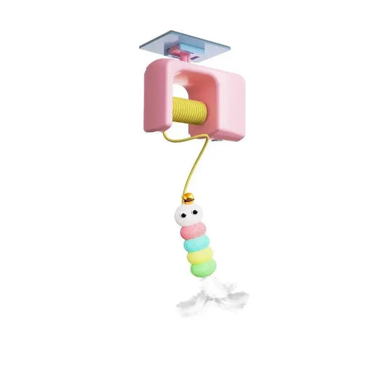 Interactive Retractable Bungee Cat Toy - Automatic USB Rechargeable Hanging Door Teaser for Indoor Play, Exercise, and Pet Training