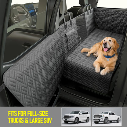 Premium Dog Car Seat Cover with Reinforced Base, Supports up to 400 lbs | Innovative Waterproof Dog Hammock Back Seat Extender for Cars, SUVs, and Full-Size Trucks (Available in Small and Large Sizes)