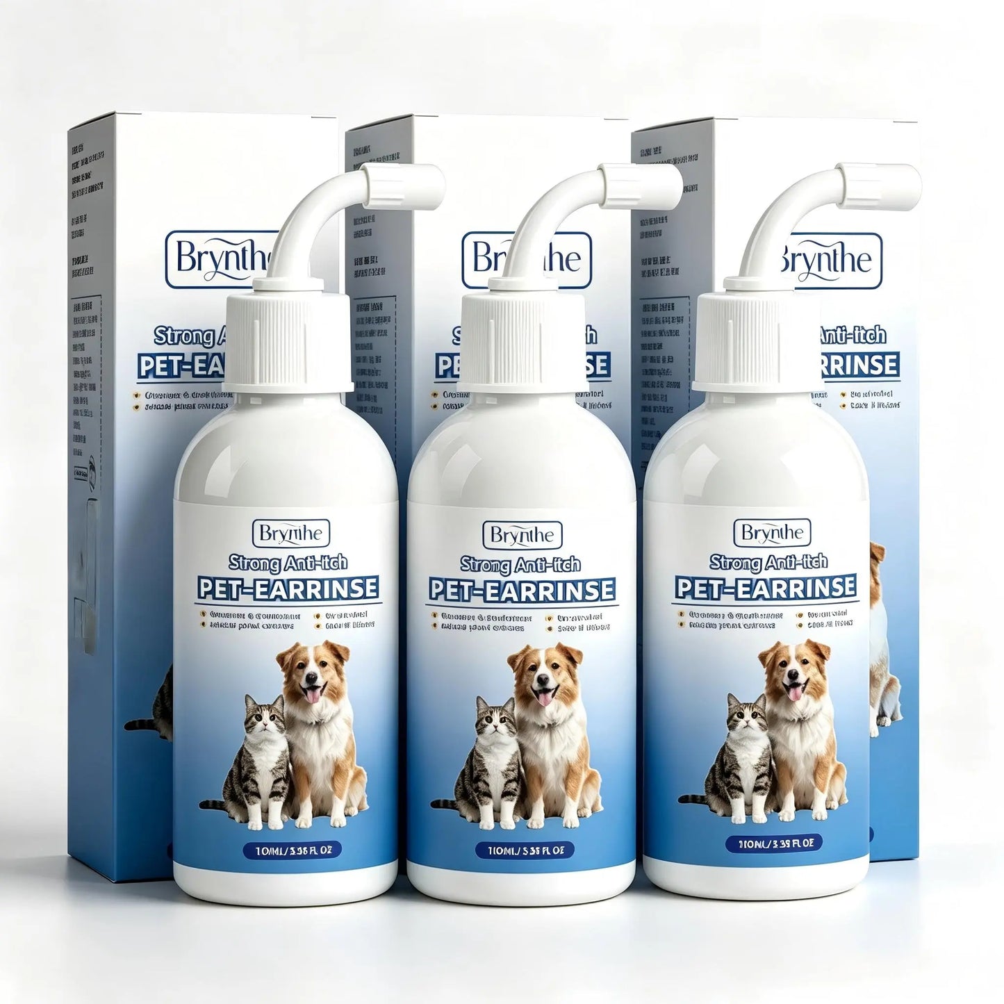 Gentle Pet Ear Cleanser - Odorless Cleaning Solution for Dogs and Cats