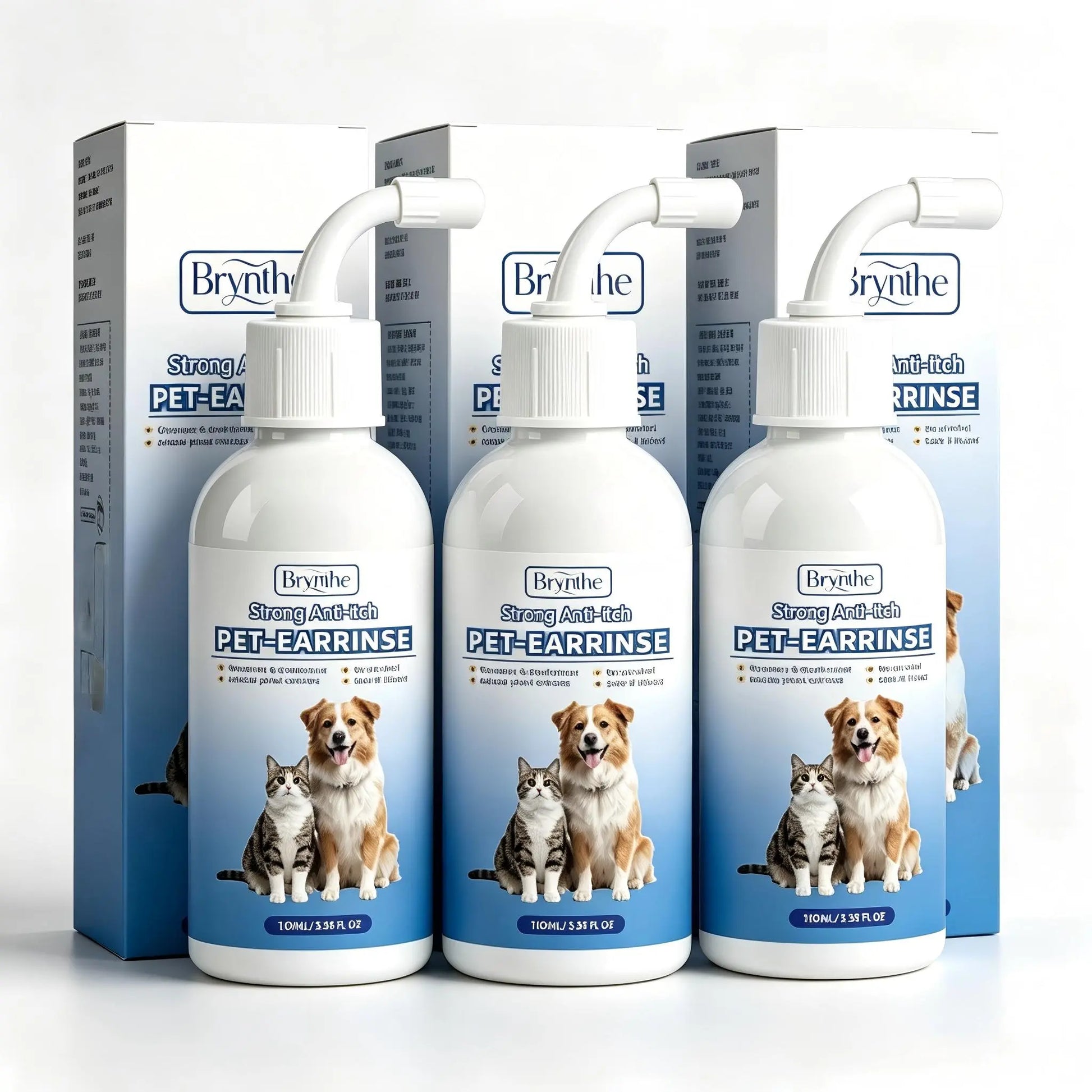 Gentle Pet Ear Cleanser - Odorless Cleaning Solution for Dogs and Cats