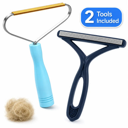 Professional 2-Piece Reusable Pet Hair Removal Set for Carpets, Upholstery, and Pet Bedding