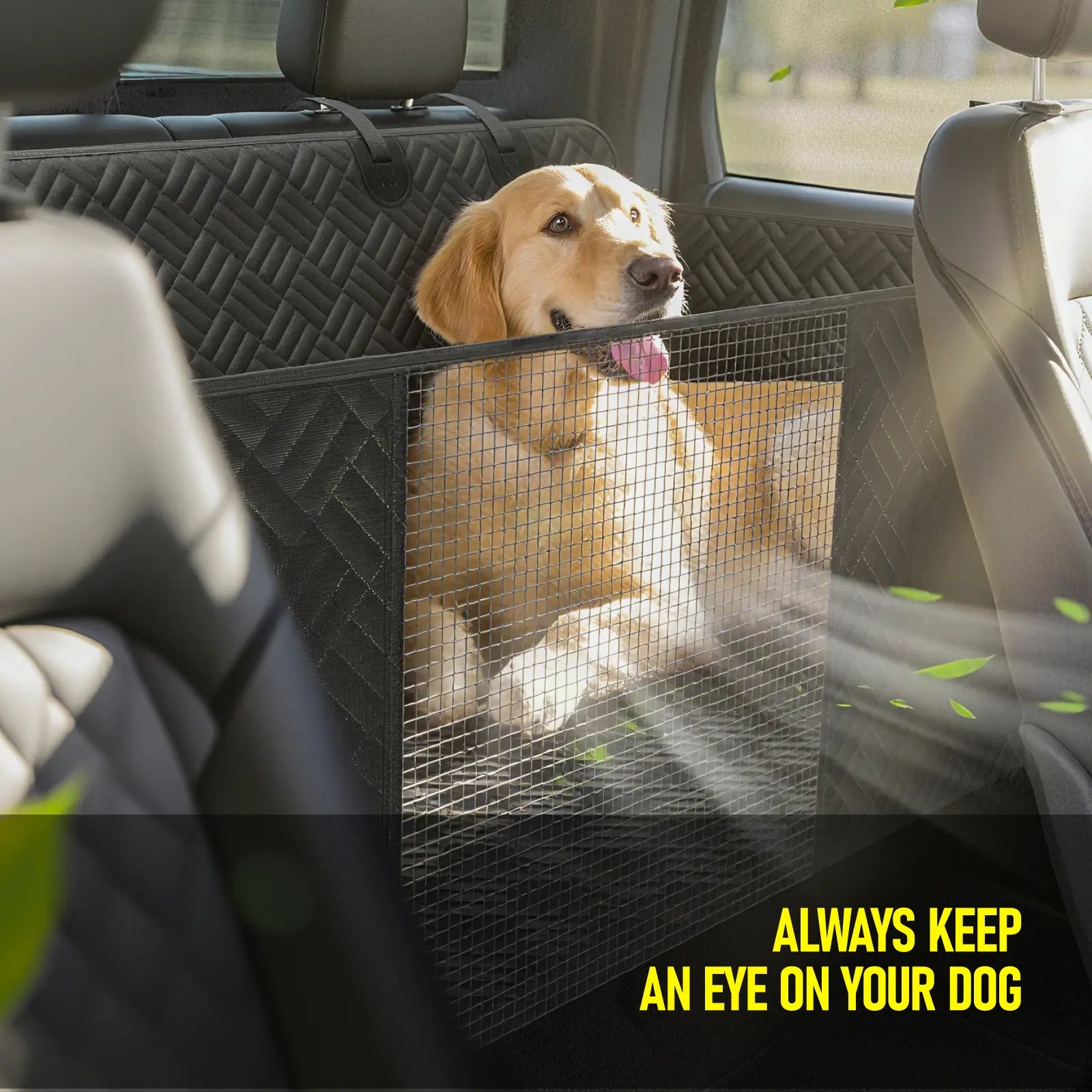 Premium Dog Car Seat Cover with Reinforced Base, Supports up to 400 lbs | Innovative Waterproof Dog Hammock Back Seat Extender for Cars, SUVs, and Full-Size Trucks (Available in Small and Large Sizes)