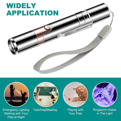 USB Rechargeable Rotatable Pet Laser Light Toy with 5 Adjustable Modes for Interactive Training, Ideal for Indoor Cats and Dogs